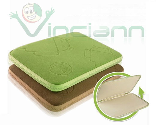 Custodia logo ANDROID verde neoprene per Samsung Galaxy TAB 2 10.1 